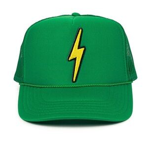 NWOT Local Beach Lightning Bolt Patch Trucker Hat - Green